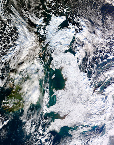 HomeFuels Direct Snow in UK Image of Snow covering the UK